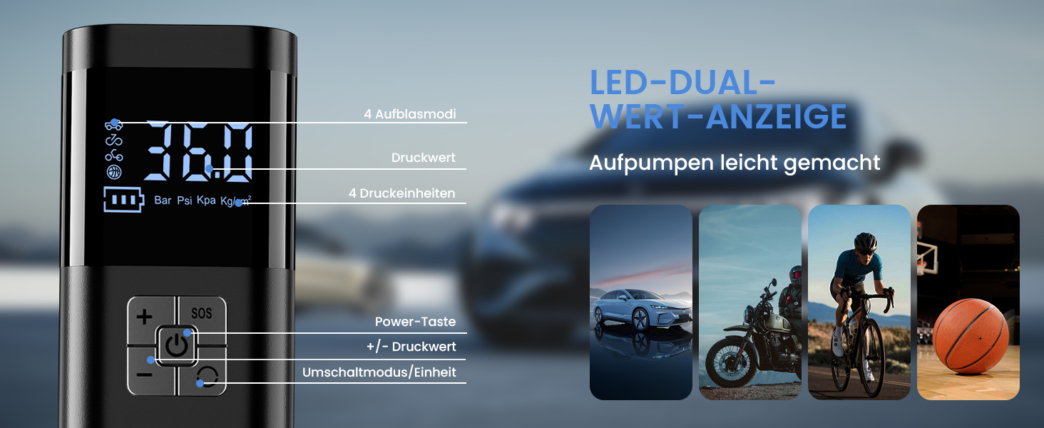 Електрична повітряна помпа SERVOMASTER з манометром, акумуляторна, 150 PSI, LED, для велосипеда, авто, мотоцикла