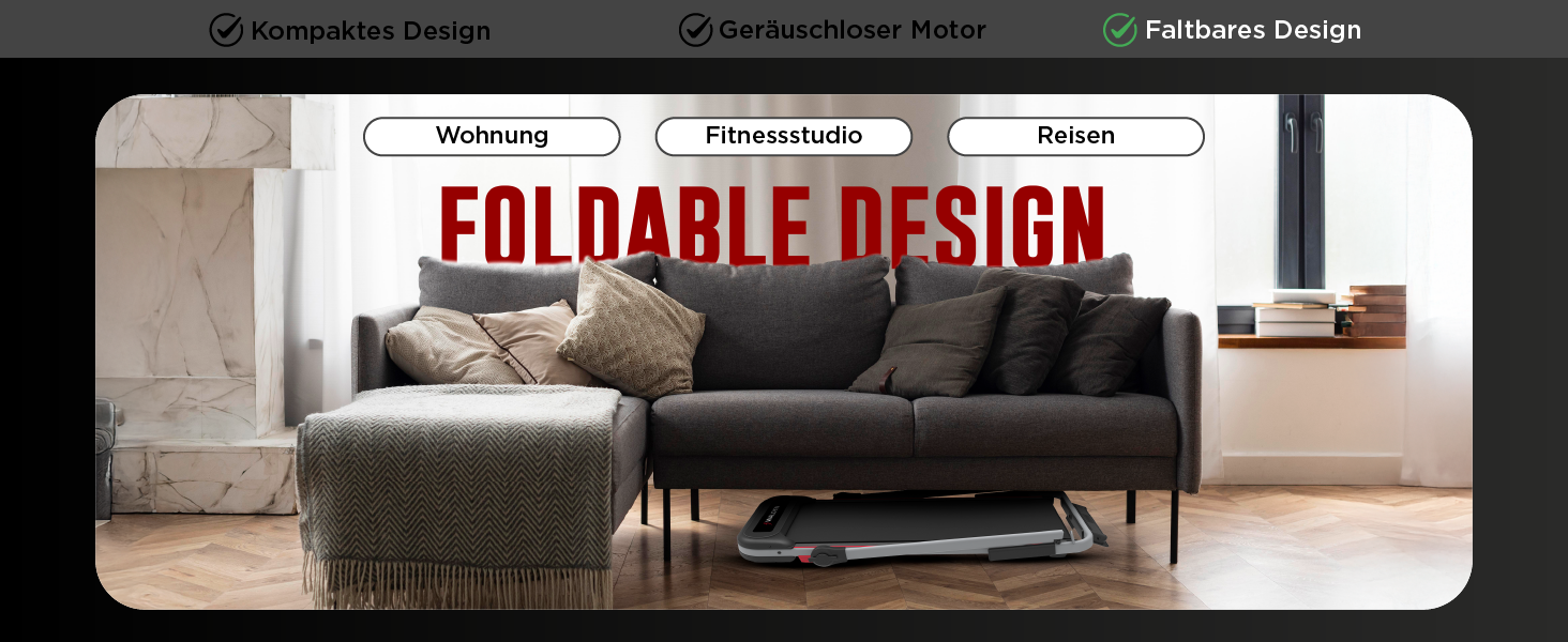 Електричний біговий тренажер Walden F2800 – складний, для дому та офісу, 2.5 PS, швидкість 1-10 км/год, 12 програм, LCD дисплей, фітнес та схуднення