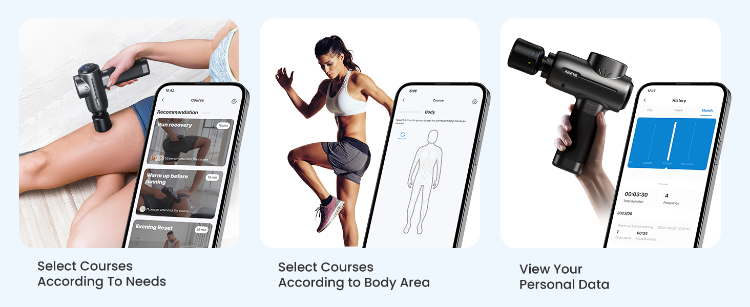 Масажер RENPHO з підігрівом та охолодженням, Bluetooth та станцією зарядки. Перкусійний масаж глибоких тканин для м'язів. Active+ Thermacool Deluxe