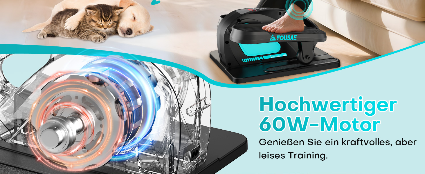 Еліптичний тренажер під стіл для дому, 2 в 1 електричний крос-тренажер з 15 швидкостями та 3 автоматичними режимами, педальний тренажер для літніх людей з пультом дистанційного керування, тихий та портативний тренажер для ніг, синій, 15 швидкостей + 3 автоматичні рівні