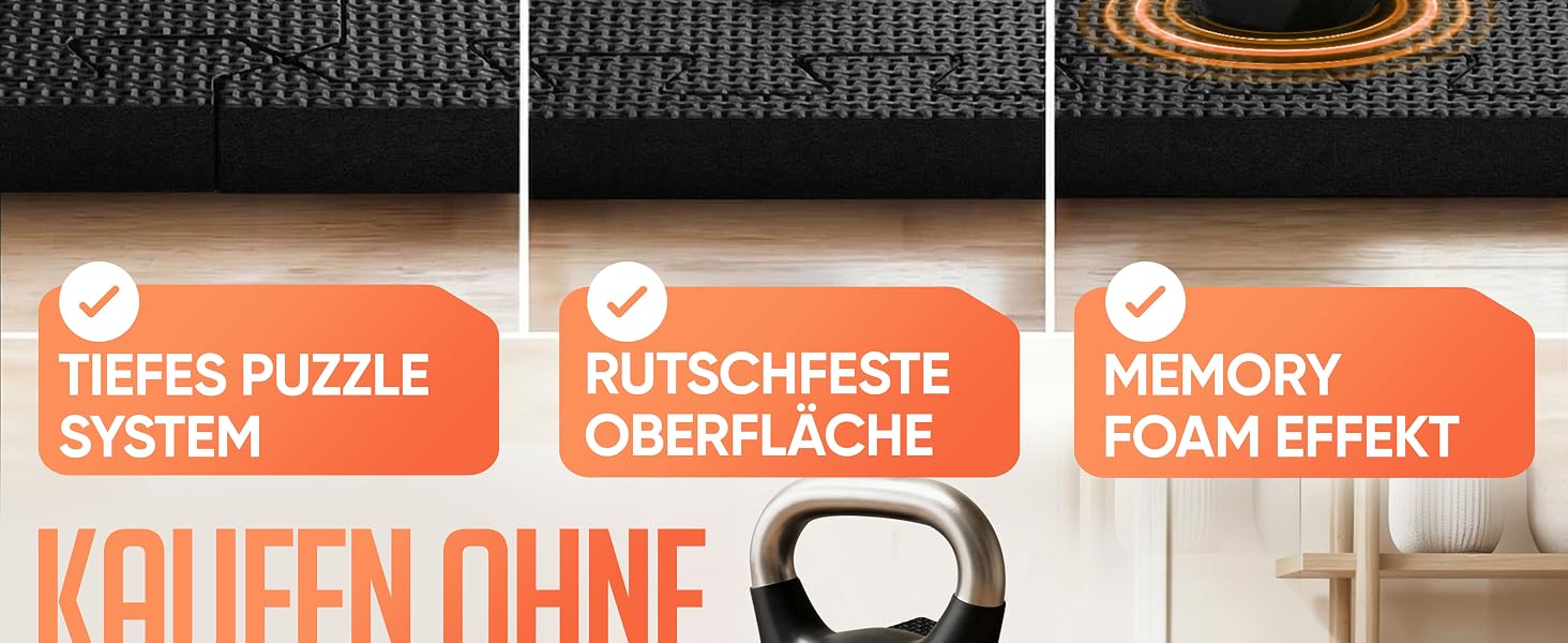 Фітнес-килимок Puzzle Anthracite 1.67 м² (18 матів) + Антиковзкий килимок в подарунок | Килимок для спорту, гімнастики, тренувань
