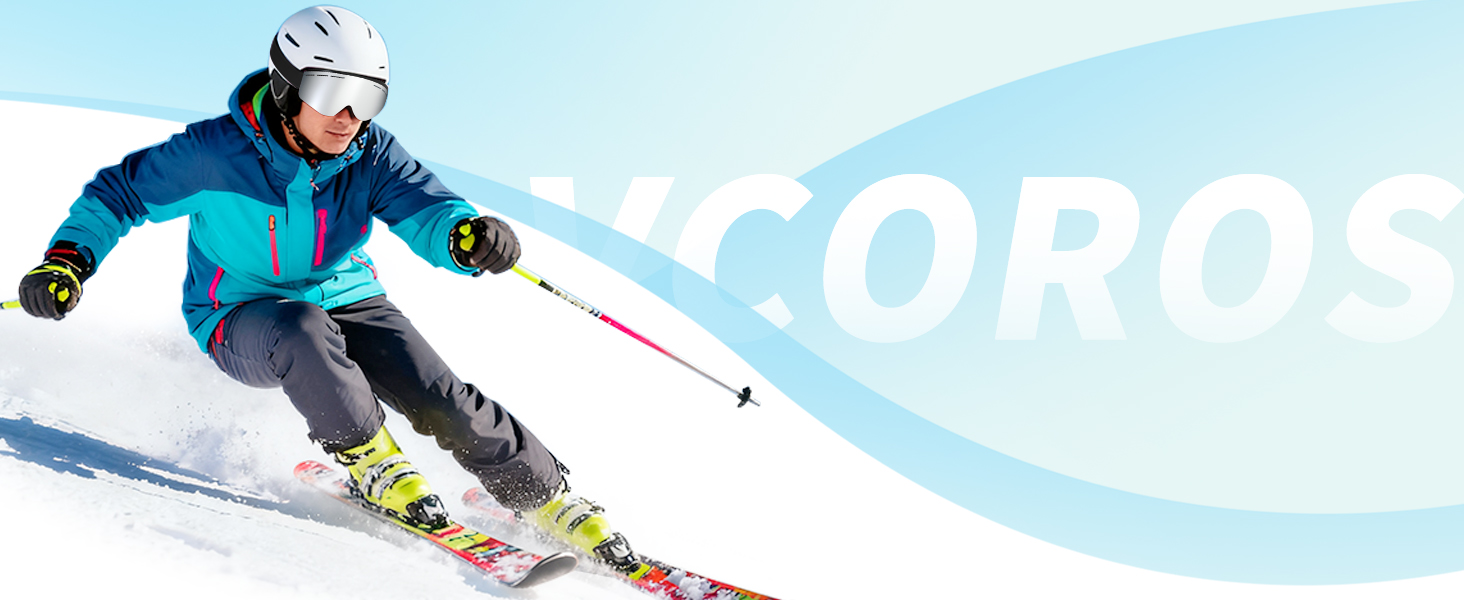 Гірськолижна маска VCOROS YH359 для скії та сноуборду, унісекс, OTG, сріблясто-чорна (VLT 13%)