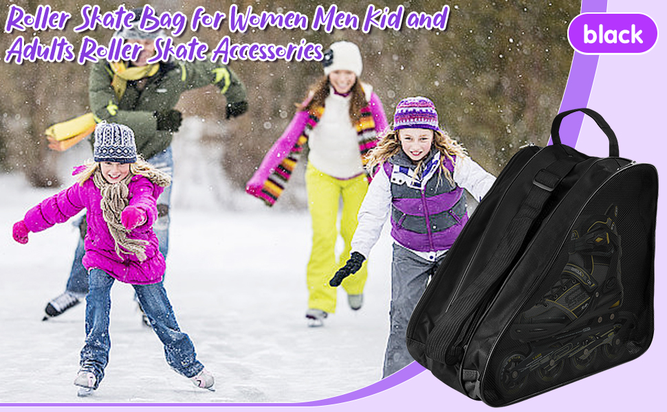 Чохол для роликових ковзанів та ковзанів: дитячий, універсальний, чорний, з регульованими ременями