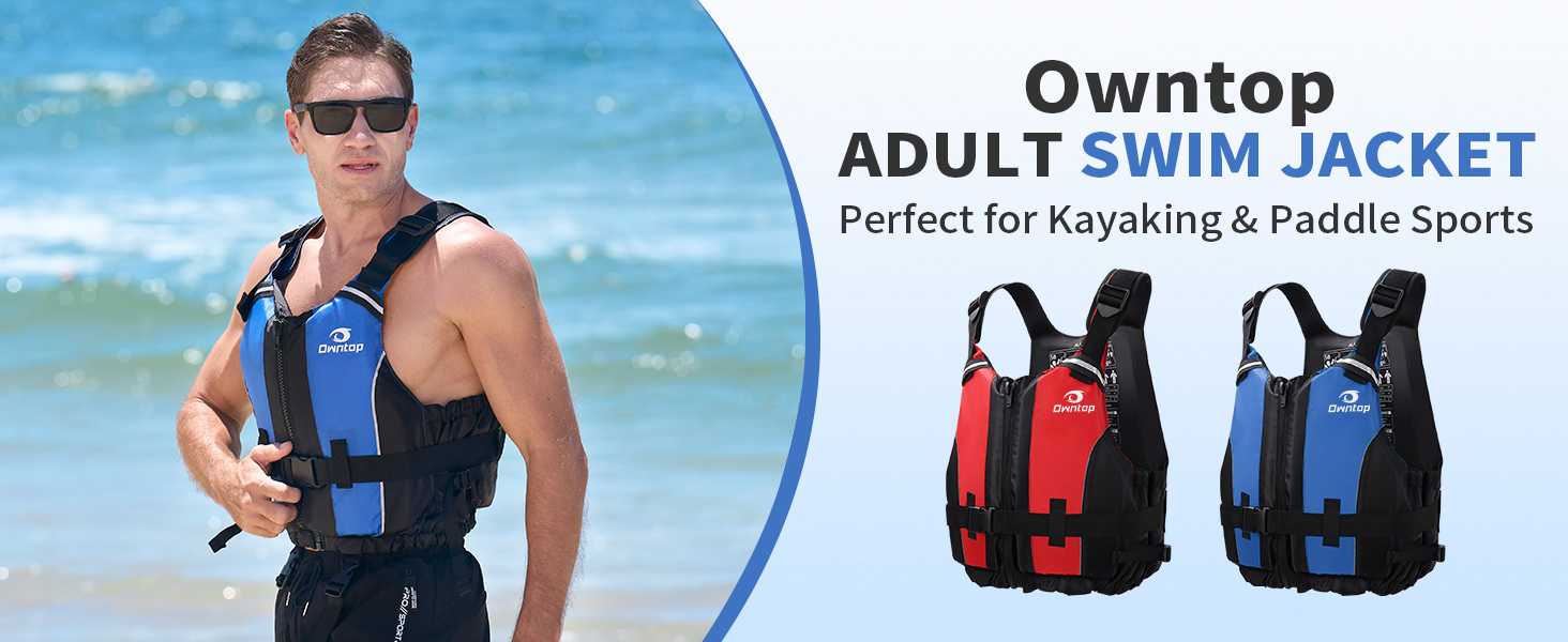 Спасальний жилет Owntop для дорослих, рожевий, M-L. Легкий жилет з піни, унісекс, для SUP, каякінгу, риболовлі, вітрильного спорту, каное.