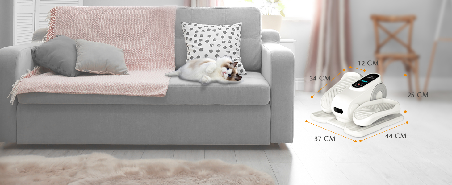 Електричний еліптичний тренажер Amonax, міні крос-тренажер для дому, сидячий тренажер для ніг, кардіо тренажер під стіл, для людей похилого віку, білий