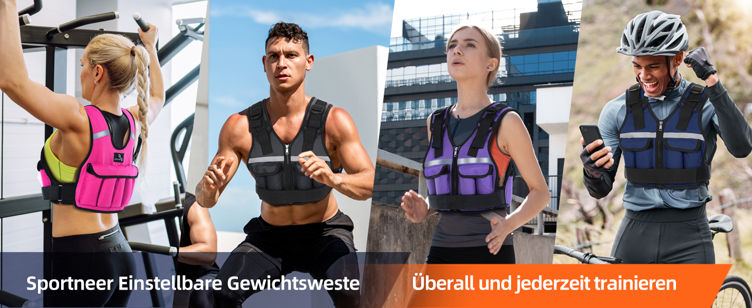 Вага для тренувань Sportneer, 0.9-8 кг, регульована, чорна