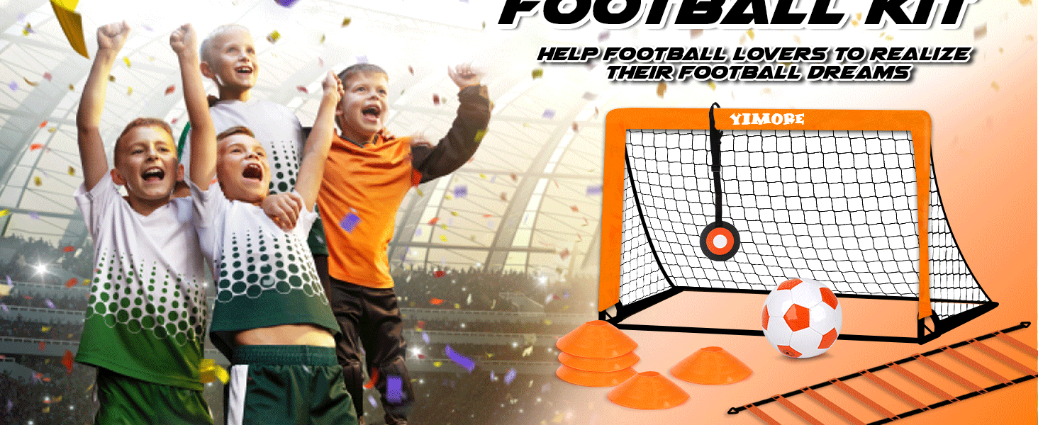 Дитячі футбольні ворота Yimore 3-в-1 для саду з сумкою, тренувальні аксесуари (120 см)