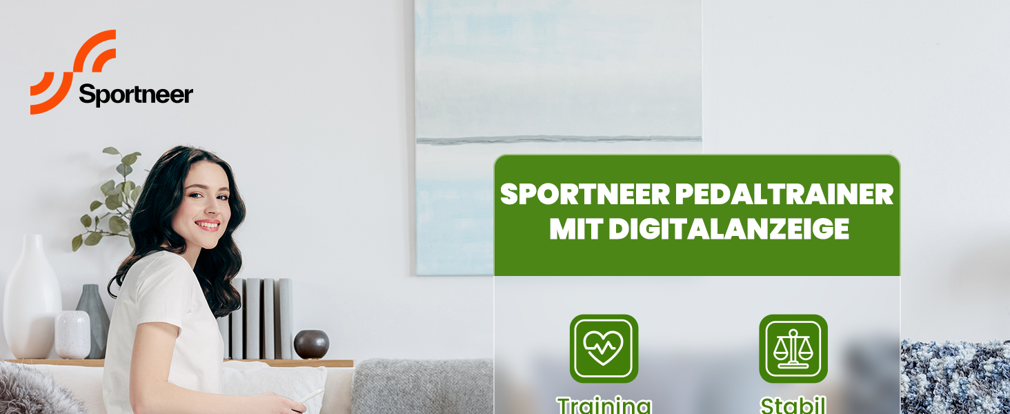 Міні-велотренажер Sportneer для літніх людей та реабілітації, домашній педальний тренажер для рук і ніг з LCD-дисплеєм та антиковзаючим килимком, білий