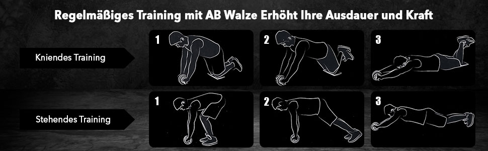 Ролер для пресу з товстою килимком для колін та комфортними ручками для ефективних тренувань вдома