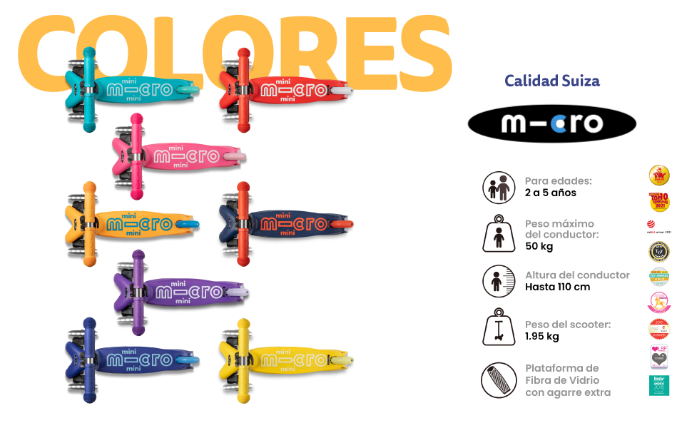 Самокат дитячий Micro Deluxe Kinder Scooter з регульованим кермом, світлодіодні колеса, фіолетовий