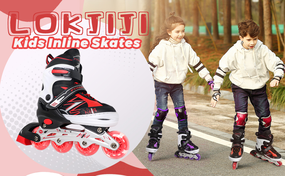 Регульовані ролики для дітей, ролики з підсвічуванням коліс для хлопчиків та дівчаток, для занять в приміщенні та на вулиці, спортивні, фіолетово-червоні, чорно-червоні