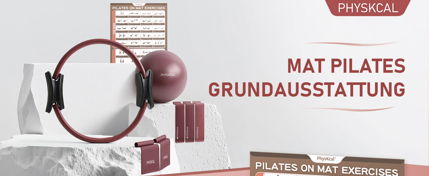 Набір для пілатесу: кільце 38 см, м'яч, гумки для фітнесу | Набір для занять пілатесу вдома (сливовий фіолетовий)