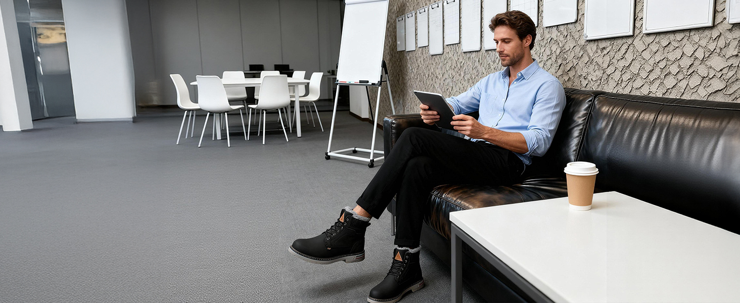 Зимові черевики Mishansha Herren: теплі, з підкладкою, антиковзаючі, класичні, розмір 39-48 EU, чорний