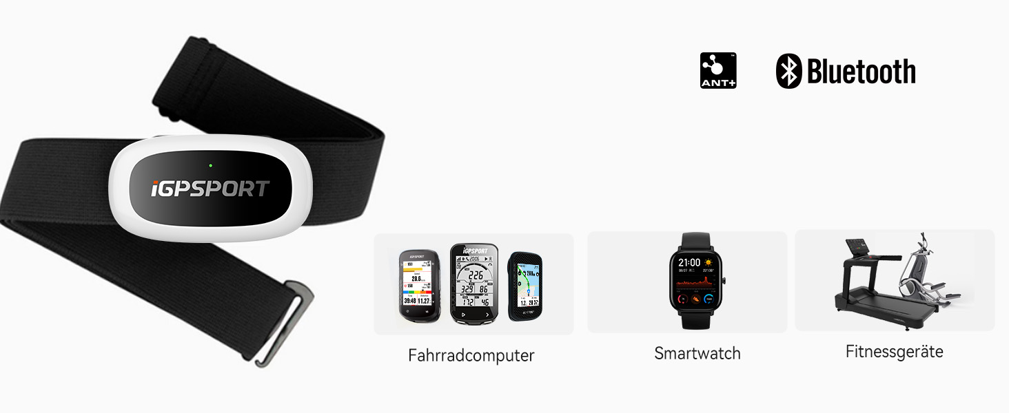 Пульсометр iGPSPORT HR50 Bluetooth ANT+ для велоспорту, бігу, фітнесу (водонепроникний)