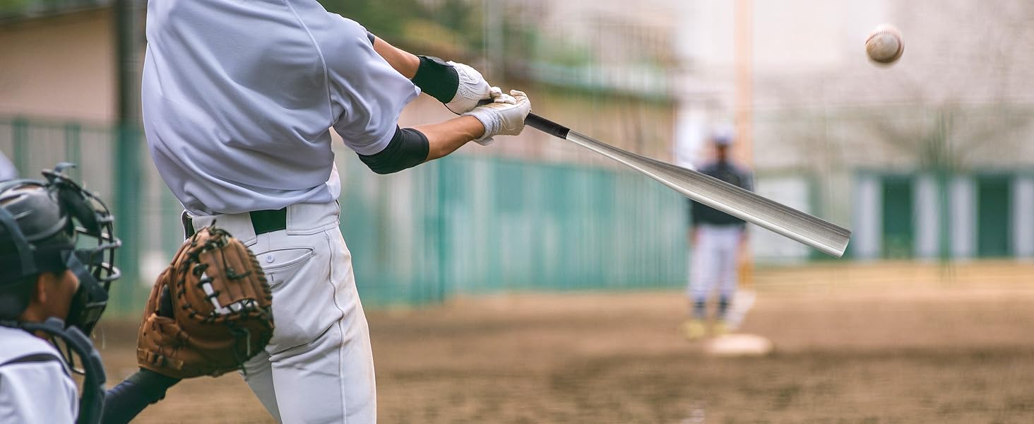 Бейсбольна бита Heldenwerk з дерева або алюмінію - Нековзне руків'я - Міцна конструкція, 31 дюйм, чорний (алюміній)