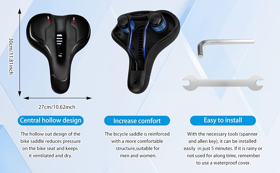 Гелевий велосипедний сідло для чоловіків та жінок, ергономічний, комфортний, з водонепроникним покриттям, для MTB, шосе, City велосипедів