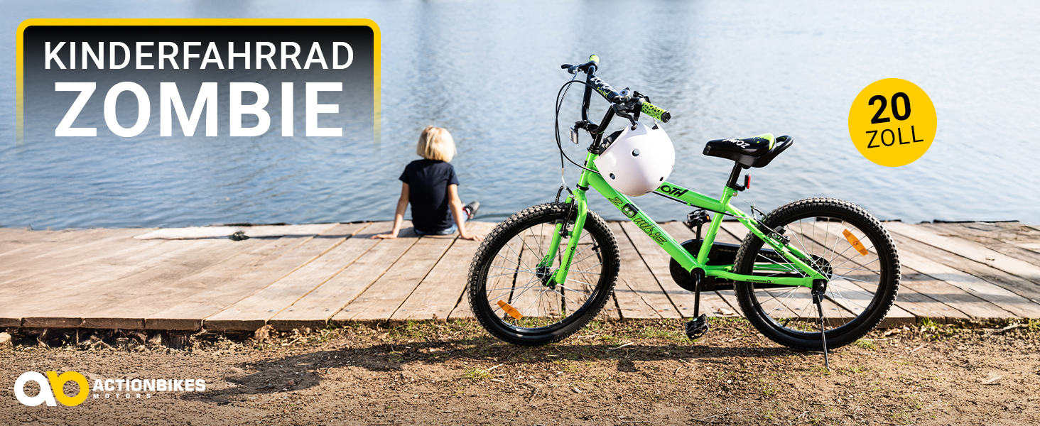 Дитяче велосипед Actionbikes Zombie 20 дюймів: V-Brake гальма, захист від бруду, для дітей 2-9 років