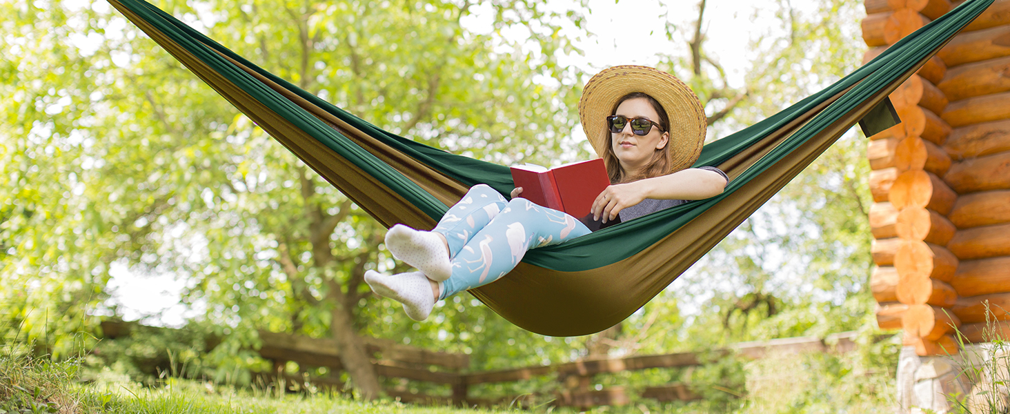 Гамак Glymnis Ultraleicht Outdoor - легкий туристичний гамак для відпочинку на природі з тросами та карабінами (до 300 кг)