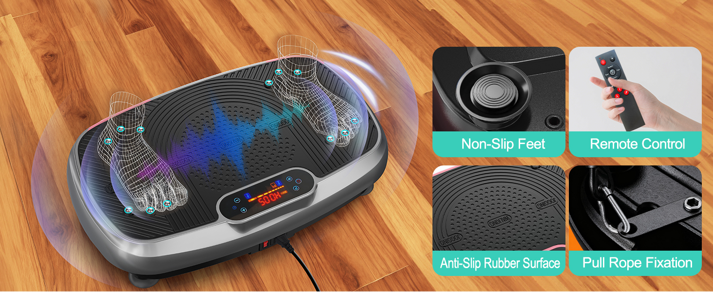 Віброплатформа для дому з подвійним мотором, 160 кг, для схуднення, тренування всього тіла та нарощування м'язів (Сірий)