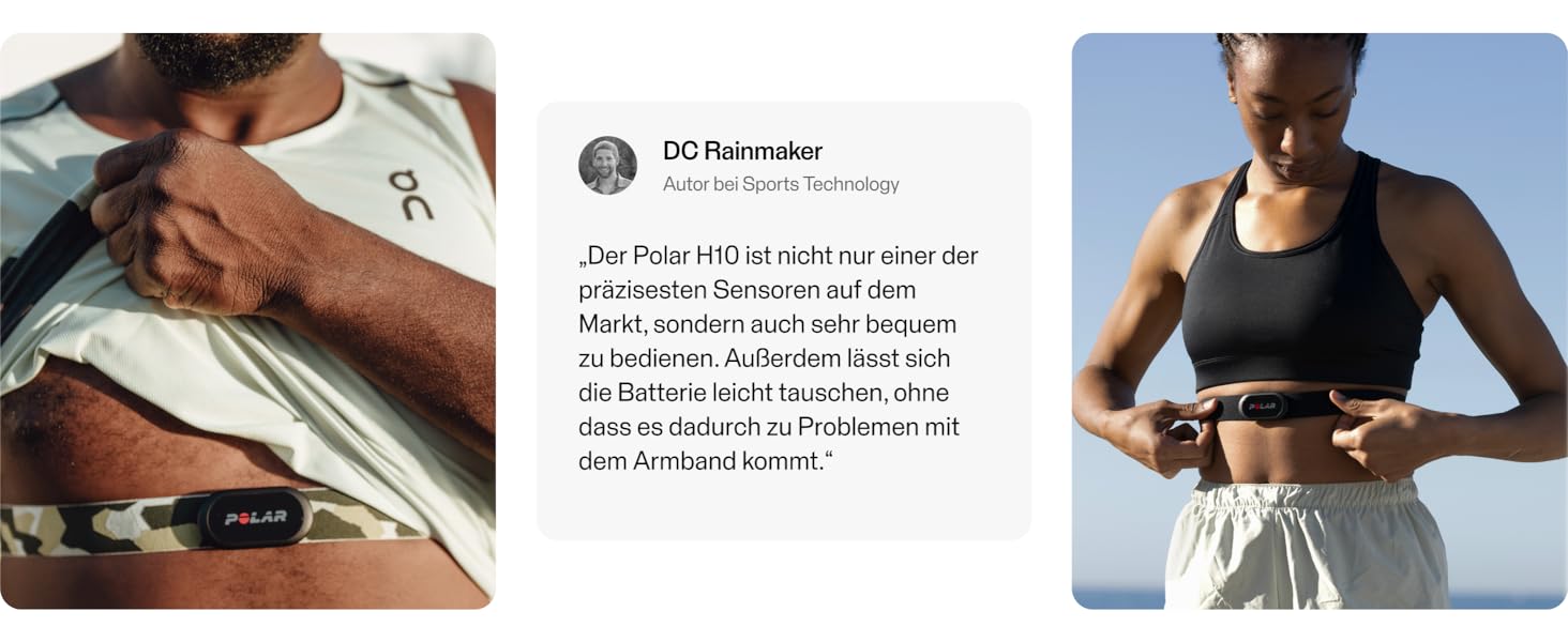 Пульсометр Polar H10 з ANT+ та Bluetooth, EKG-точність, вимірювання HRV, водонепроникний, знімний ремінець, комфортна посадка, акумулятор, сумісний з багатьма видами спорту та фітнес-тренажерами, чорний, розмір M-XXL