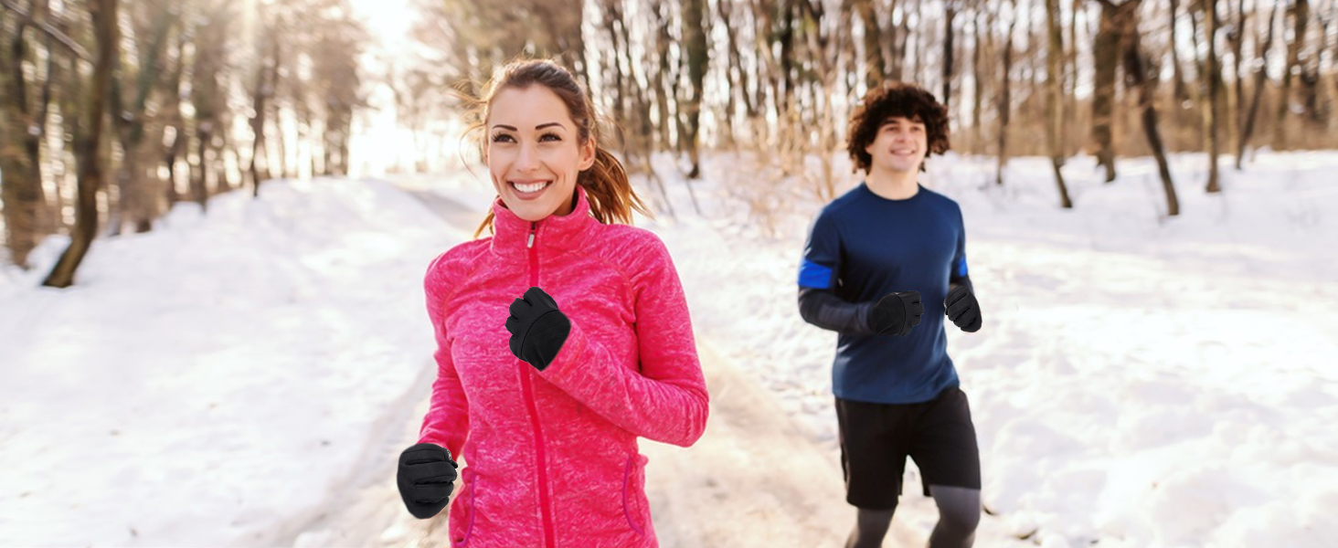 Теплі велосипедні рукавички для чоловіків та жінок - термо рукавички з сенсорним екраном, чорний, XL