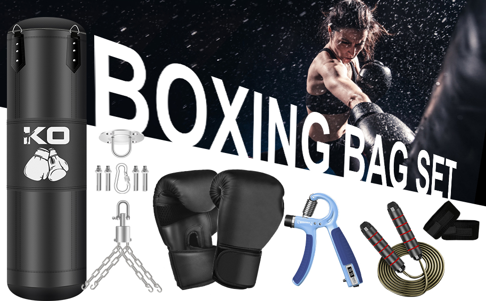 Набір боксерського мішка Boxsack Hängend Set, 120 см, преміум-якість, для боксу, кікбоксингу, MMA, грэпплінгу, карате та інших єдиноборств