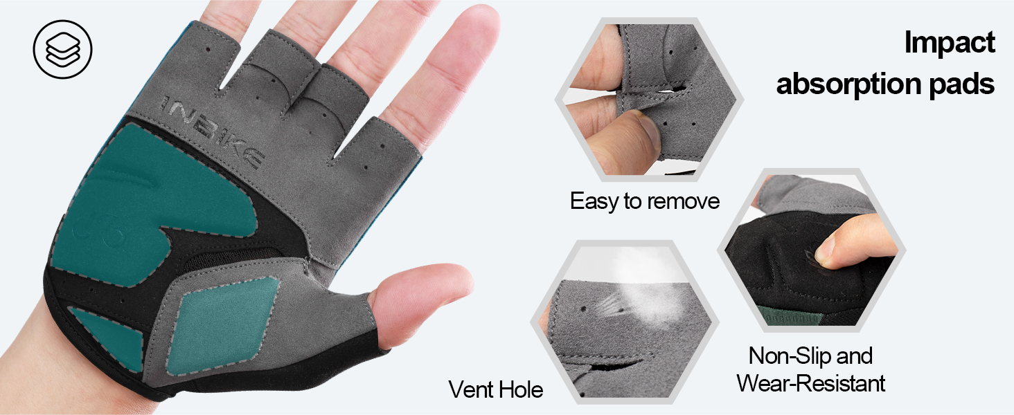 Велосипедні рукавички Inbike для чоловіків, напівпальцеві, літні, ударостійкі, еластичні, дихаючі, світловідбиваючі, зелені, розмір L