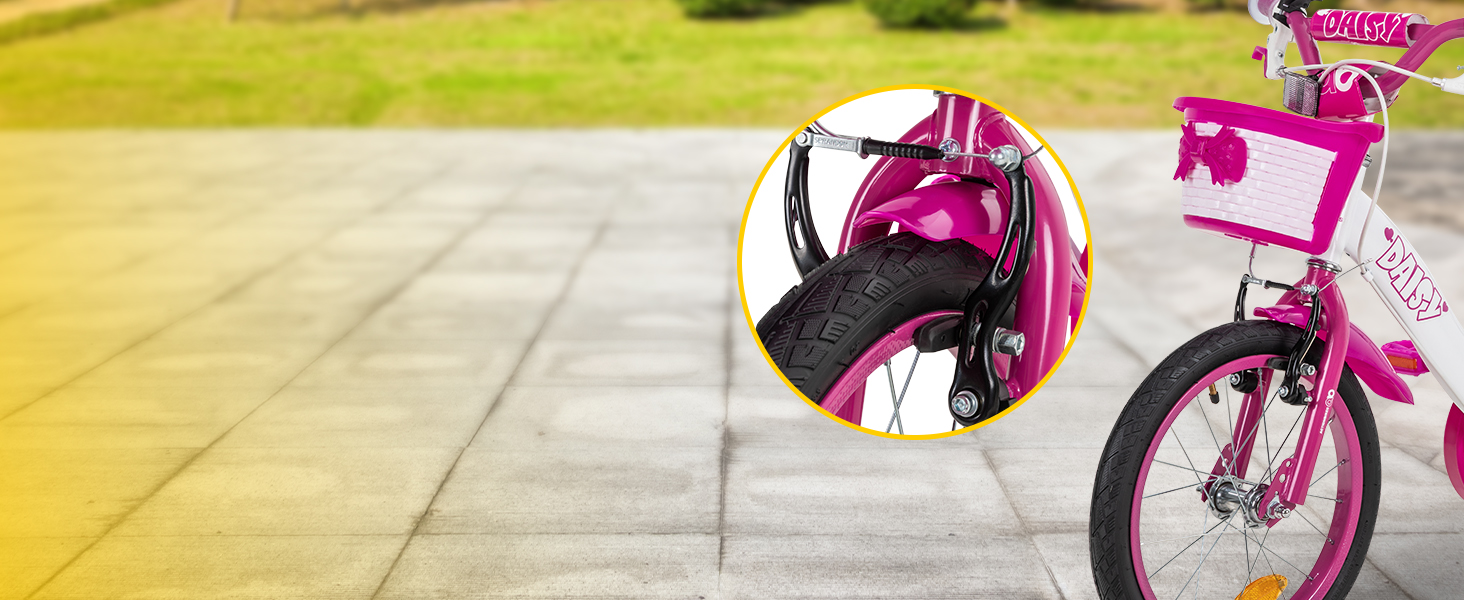 Дитяче велосипед Actionbikes Daisy 12/16 дюймів з V-Brake гальмами | Для дітей 2-9 років | З брудозахисниками | Підходить для дівчаток та хлопчиків