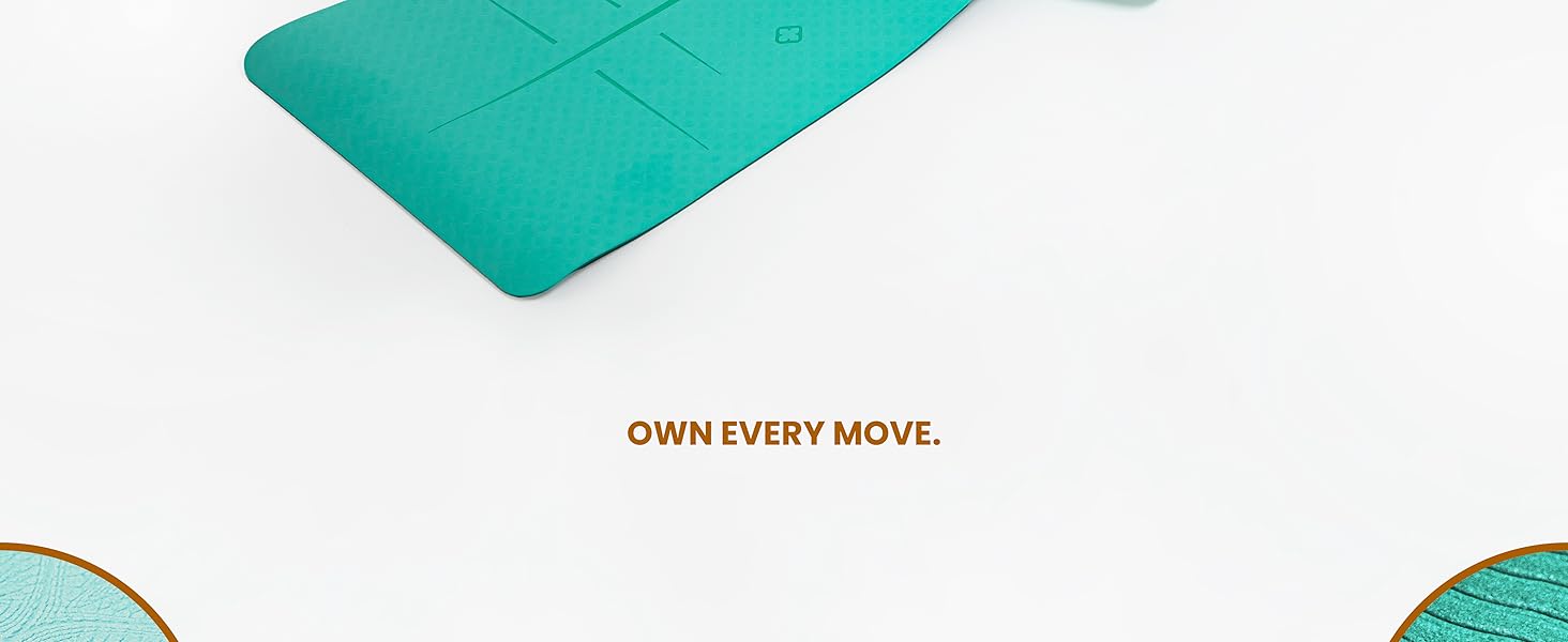 Килимок для йоги з неслизькою поверхнею – 8 мм, бірюзовий. Ідеальний для занять йогою та пілатесом вдома та в студії.