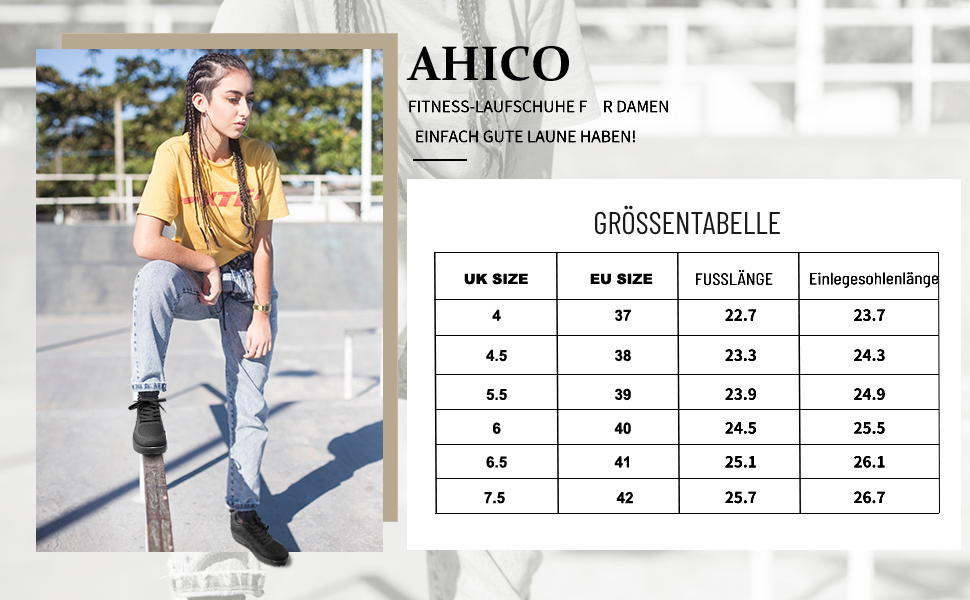 Жіночі бігові кросівки AHICO: легкі, дихаючі, для бігу та прогулянок (37 EU, білий)