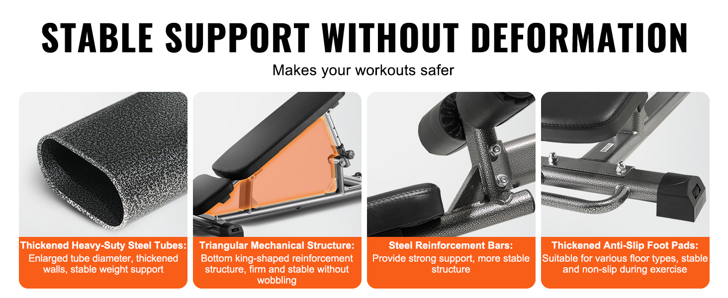 VEVOR лавка для пресу, Bauchbank з обертовим ручками, регульована висота, міцна сталь, 500/600/453,6 кг, для фітнесу вдома, силові тренування, лавка для пресу/1000lbs