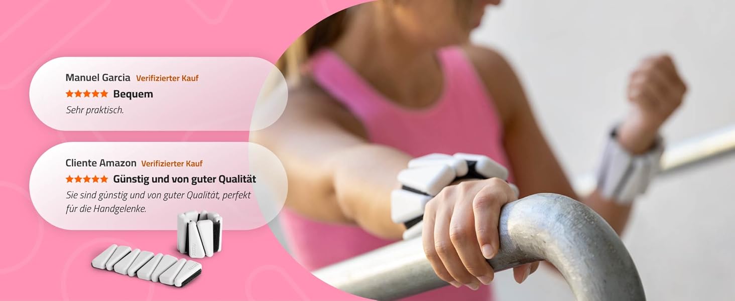 Браслети-ваги Fitfiu Fitness Rectangular Wrist - Набір 2 шт по 0,5 кг, біле м'яке силікон, для зап'ястя та щиколотки