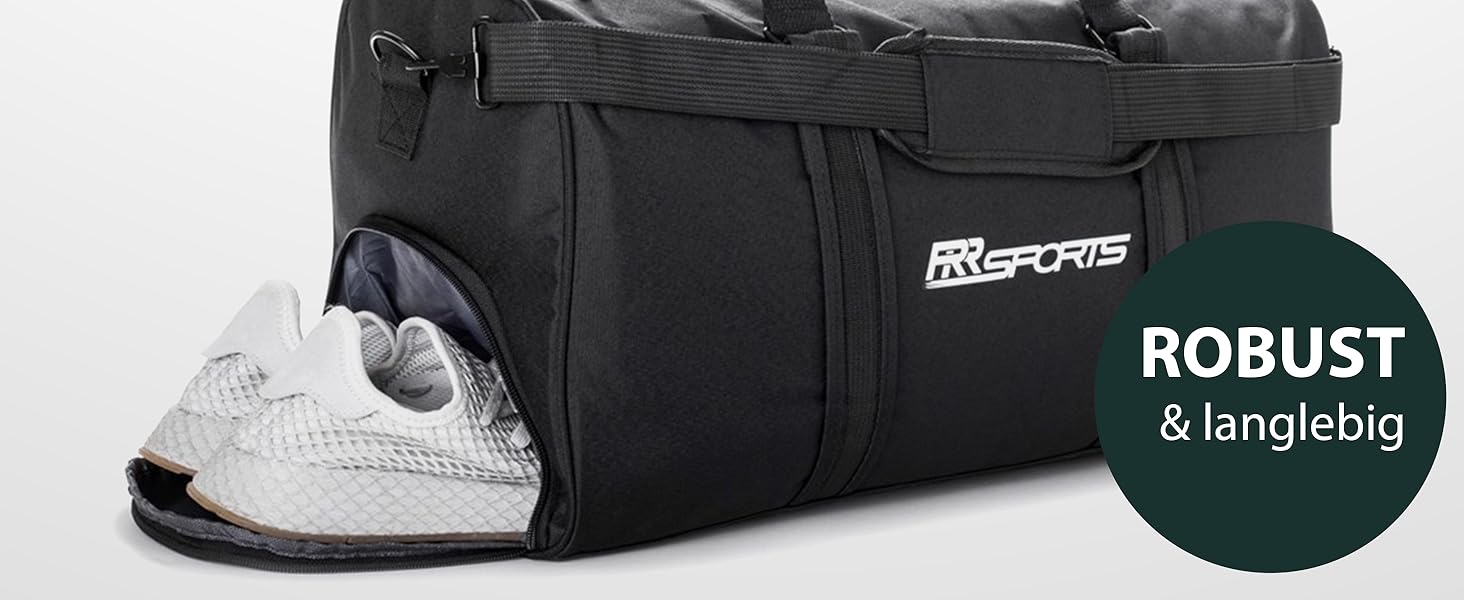 Спортивна сумка RR Sports 30 л з відділенням для взуття та пляшкою 600 мл із нержавіючої сталі для жінок і чоловіків, для тренувань, фітнесу, залу, футболу (50x25x28 см, мала)