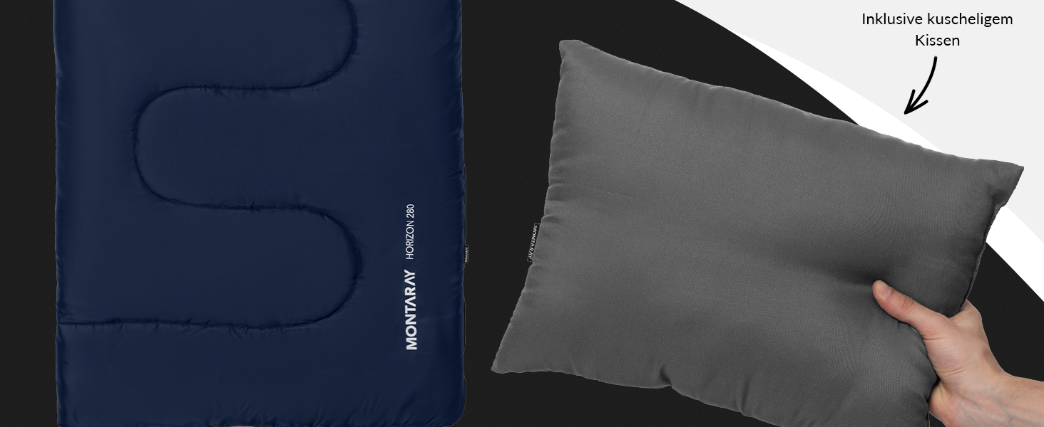 Спальний мішок для кемпінгу з капюшоном до -3°C з подушкою - зимовий та літній спальний мішок 3-4 сезони (75 x 220 см) - туристичний спальний мішок для жінок та чоловіків (теплий) Зелений (Блакитний, 280GSM, з капюшоном)