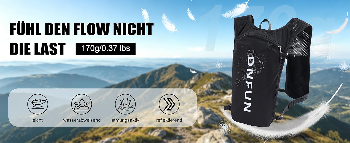 Жилет для бігу DNFUN з питною системою 1.5л, рюкзак-гідратор 5л для бігу, джоггінгу, сірий