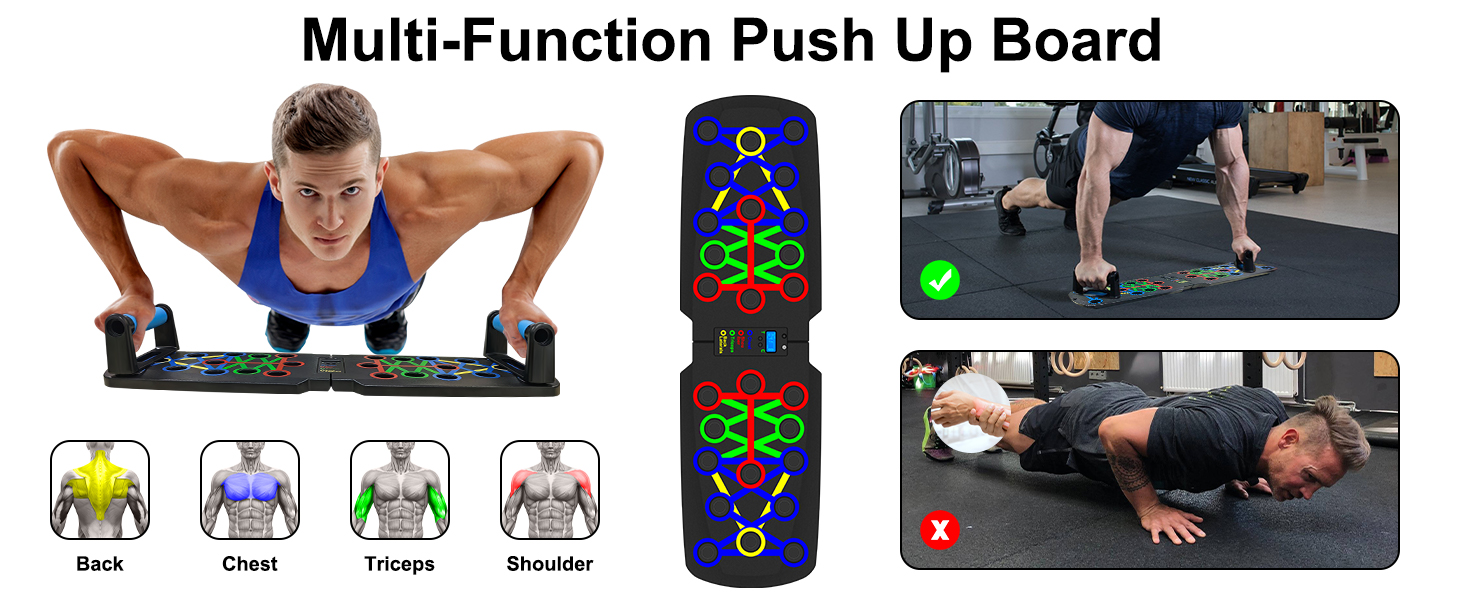 Багатофункціональна дошка для віджимань 30-в-1 з автоматичним лічильником, складаний тренажер для дому (груди, плечі, спина, трицепс) для чоловіків та жінок