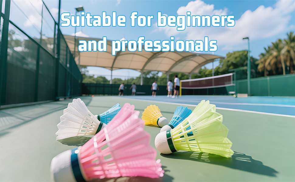 Набір для бадмінтону FYSL 12 шт. Міцні нейлонові волани для гри на відкритому повітрі, тренувань, відпочинку, початківців. Білий+Жовтий+Рожевий