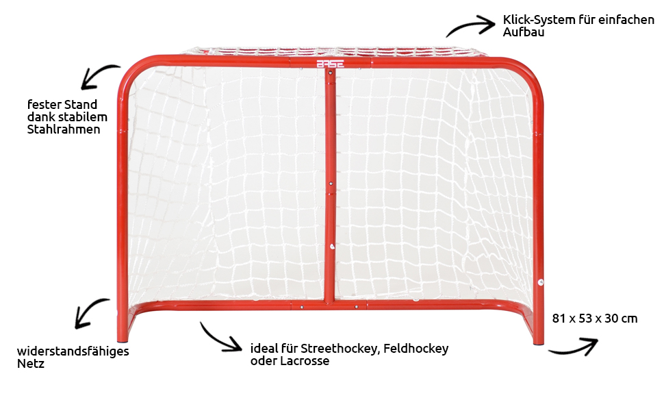 Street-Hockeytor Base 32'' - Розкладне вуличне ворота для хокею, 81x53x30 см, з м'ячем та міні-кічками