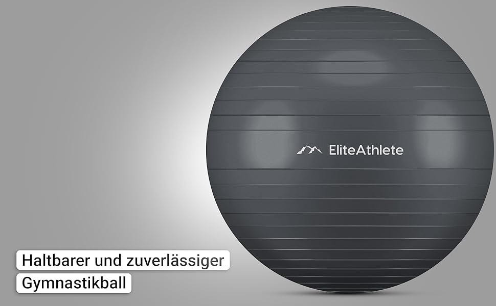 Фітбол для фітнесу та йоги Elite Athlete 75 см: ергономічний м'яч для офісу, фітнесу, вагітності та пілатесу з системою Anti-Burst