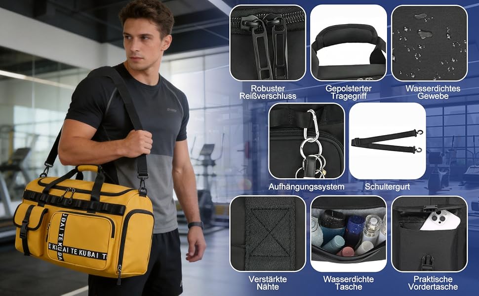 Спортивна сумка для подорожей 65Л з відділенням для взуття та мокрих речей, містка сумка для залу, плавання та коротких поїздок (Рожева)