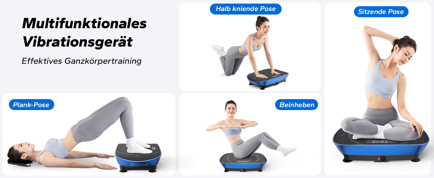 Вібраційна платформа MERACH для тренувань всього тіла, підтримка Bluetooth, синій