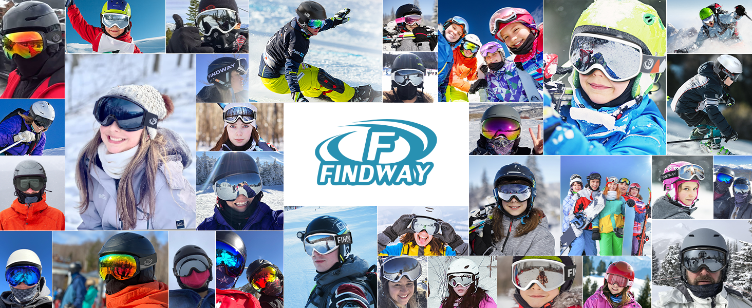 Гірськолижні окуляри Findway, окуляри для сноуборду для тих, хто носить окуляри, чоловіки, жінки, дорослі, підлітки, сумісний з ультрафіолетовим захистом OTG, лижні окуляри проти запотівання, сферичне дзеркало (рожеве/біле (VLT 46))