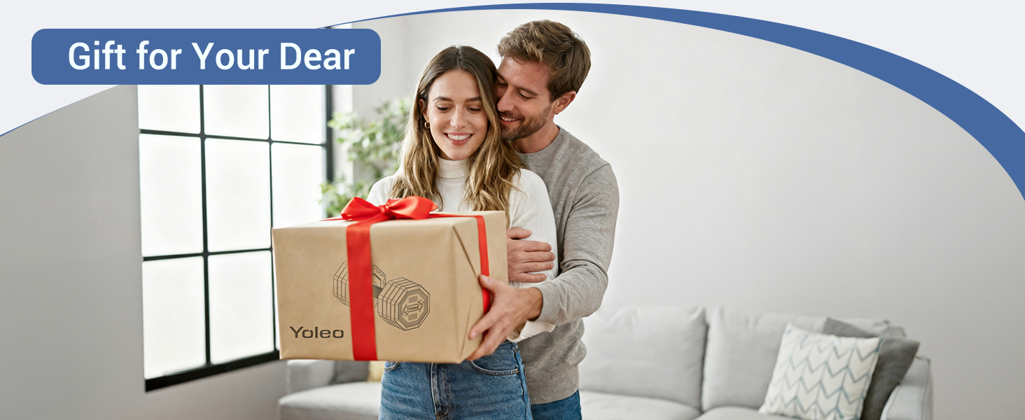 Набір гантелей Yoleo регульований 2/4 шт. для дому, 2 кг, 3 кг, 4 кг, 5 кг, з м'яким TPR-покриттям, для тренувань всього тіла, чорний