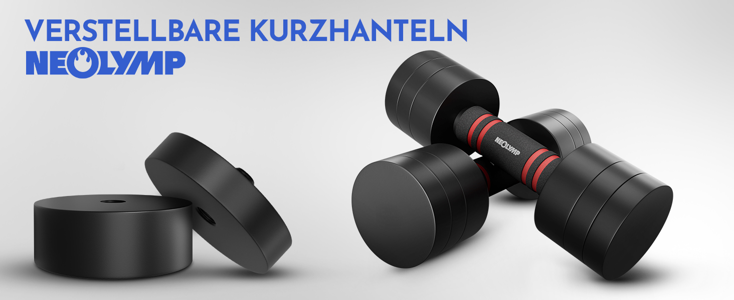 Набір гантелей Neolymp 2шт, регульовані 1,75-10 кг – сталеві гантелі, компактний набір, пінопластова ручка, чорний хром, 2 x 1,75 - 5 KG