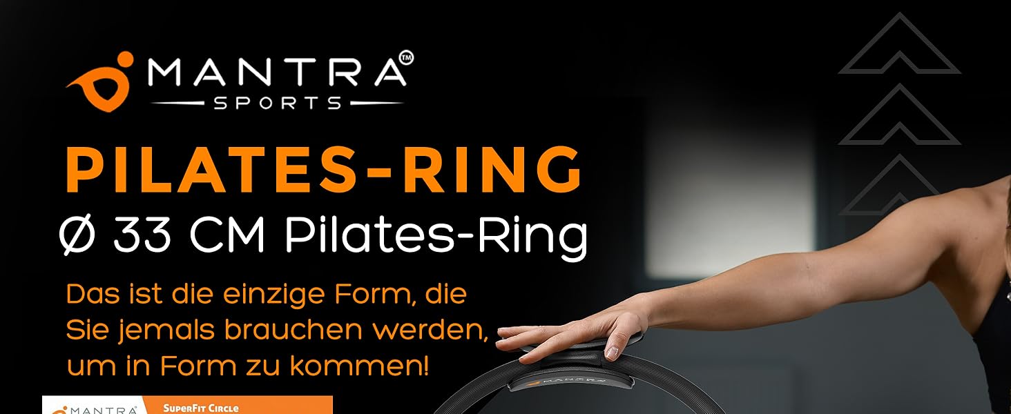Кільце для пілатесу MANTRA SPORTS: тренажер для м'язів тазу та стегон, фітнес-кільце для дому, тренажер для ніг, стегон та сідниць, для жінок та чоловіків, кольори: бірюзовий та фіолетовий (для зросту 150-175 см)