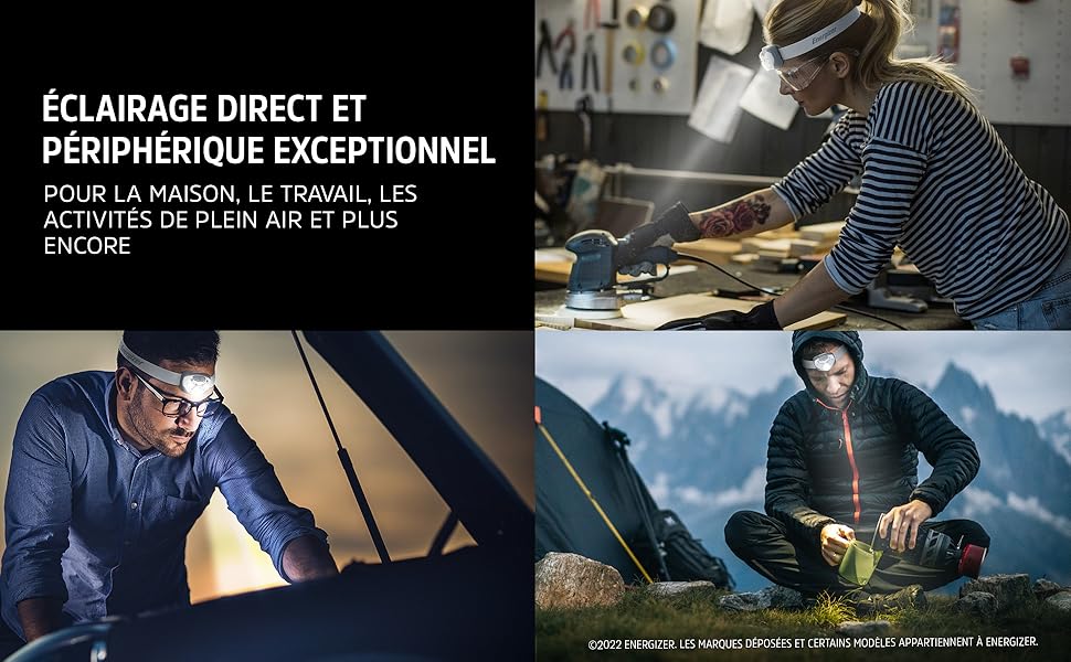 Ліхтар на лоб Energizer LED, супер яскравий налобний ліхтар для кемпінгу, відпочинку на природі та походів, батарея в комплекті, колір: іржаво-червоний (Forest Green: Нова модель)