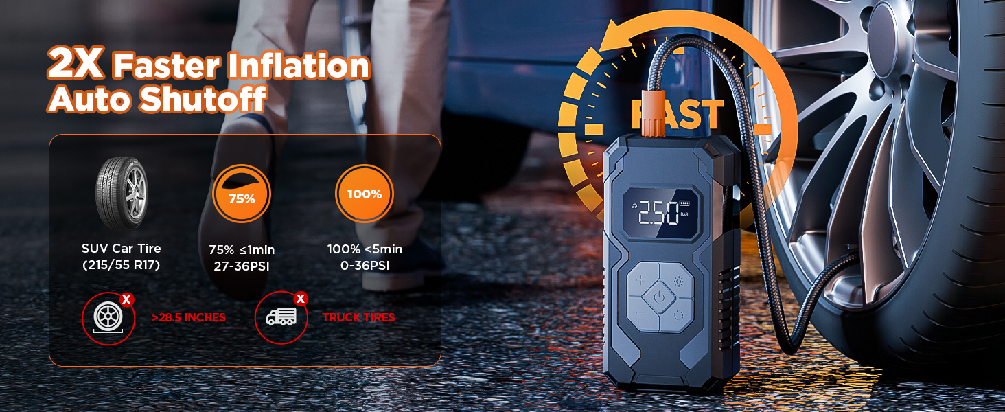 Електричний компресор для шин 150 PSI: насос для авто, велосипеда, мотоцикла, м'ячів (сірий)