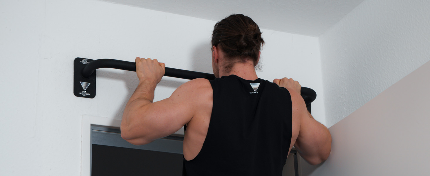 Климмер GORNATION для дверного прорізу: турнік, бруси для підтягувань, віджимань та інших вправ. Ідеально для калістеніки та загального фітнесу (чорний).