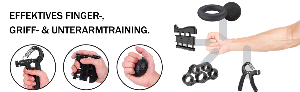 ALPHASKIN Premium Handtrainer: Тренажер для рук та пальців | Набір 2 та 5 шт. | Підвищена сила хвата | Тренування зап'ястя та пальців