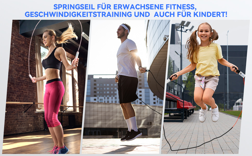 Стрибкове канат iMoebel з лічильником, регульований, швидкозмінний, сталевий трос, антиковзні ручки, підрахунок калорій, таймер для фітнесу, боксу, схуднення, кросфіту, рожево-білий